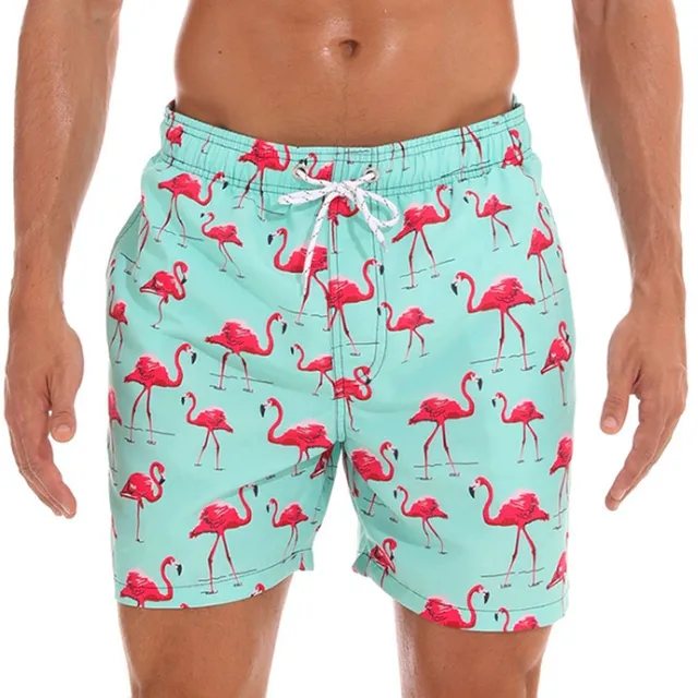 Men's quick-drying swim shorts with mesh lining and print