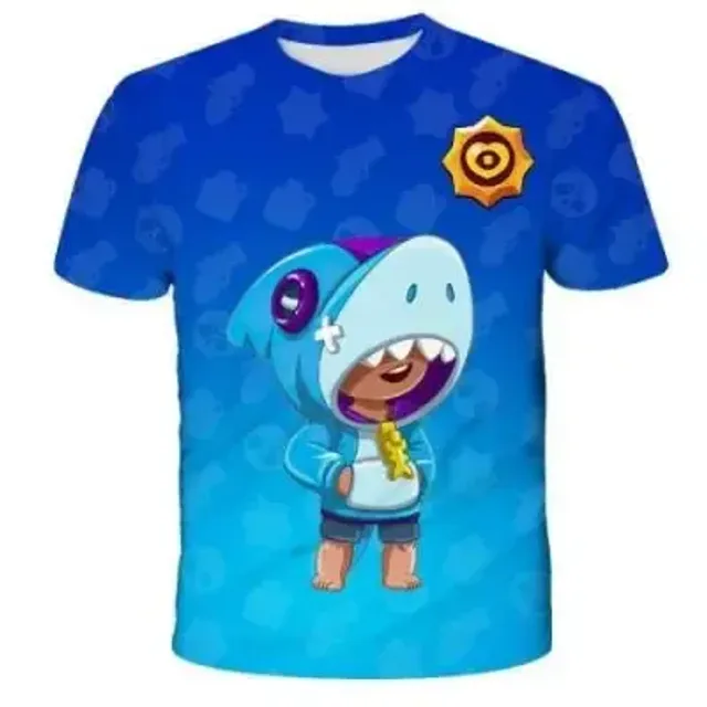 Kids short sleeve shirt with prints of popular Brawl Stars characters