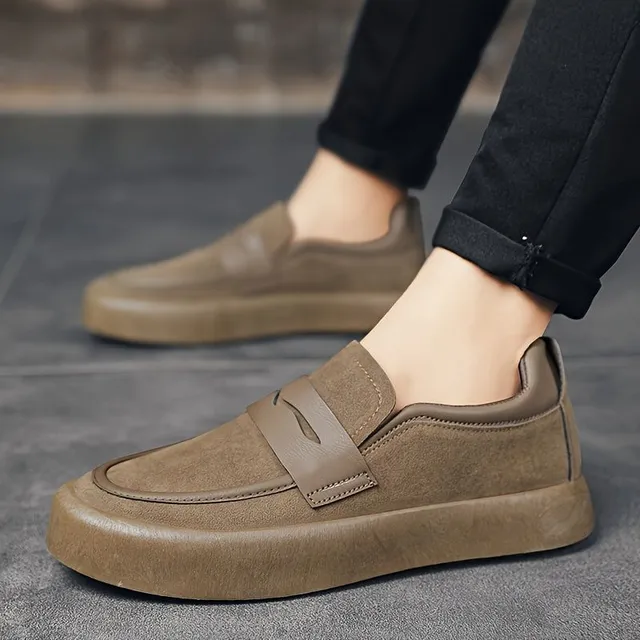 Pantofi bărbătești stilati, slip-on, cu design jos - confortabili pentru călătorii de afaceri, vacanțe, călătorii pe tot parcursul anului