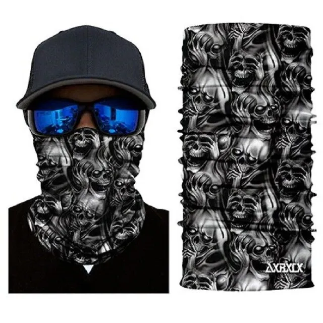 Men's neck warmer with skulls Nancie 1