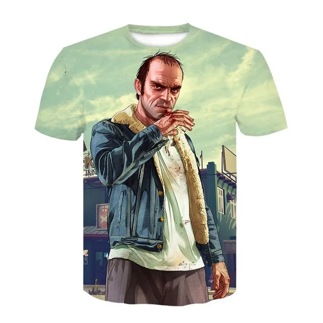 Férfi- és fiúing menő Grand Theft Auto 5 lenyomattal XXS DT-395