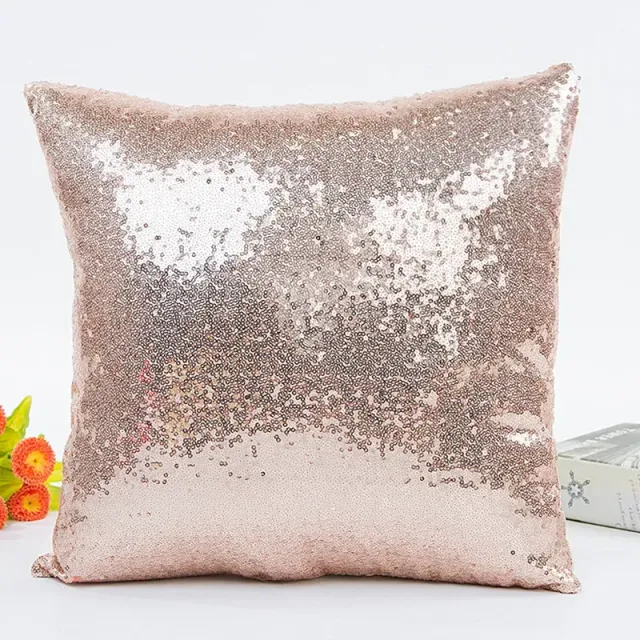 Luxury pillowcase in modern design with sewn sequins - several color variants