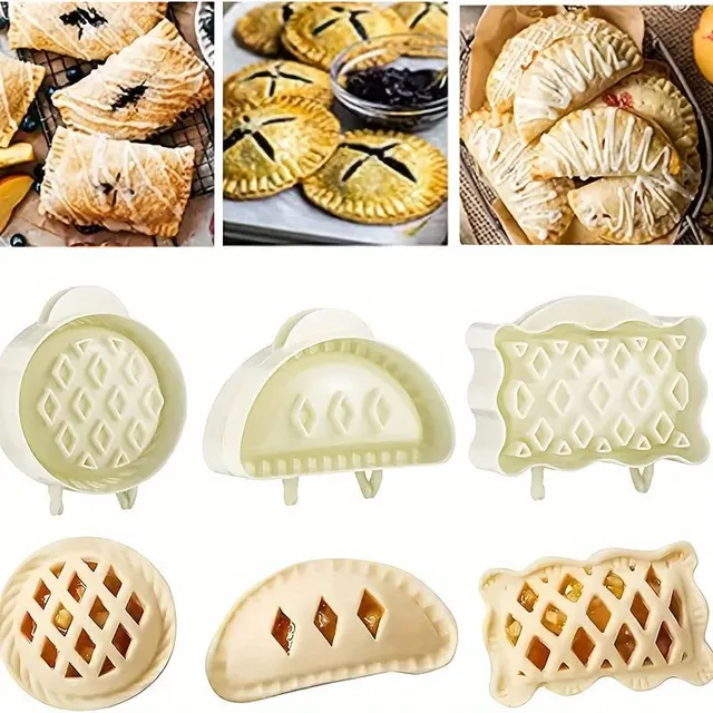 Practical set of 3 forms for mini cakes and cookies - simple press and you are done, ideal for holiday baking