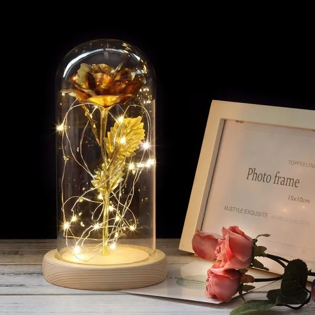 Trandafir LED într-un vas de sticlă