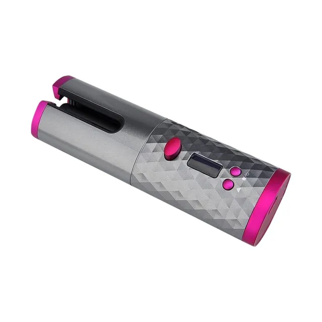 Electric rechargeable automatic hair curler with LCD display