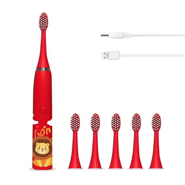 Children's electric toothbrush with animal motifs