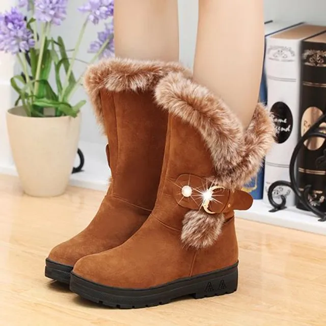 Winter women's shoes with Sidney fur