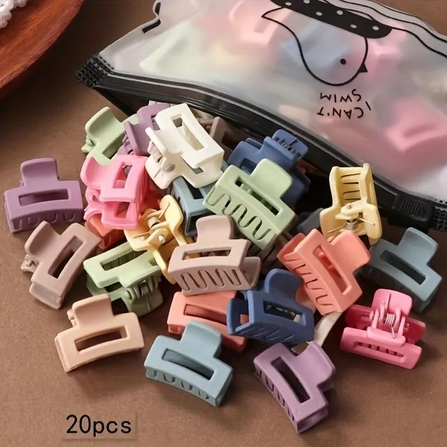 20pcs set of matte hair clips in different colors