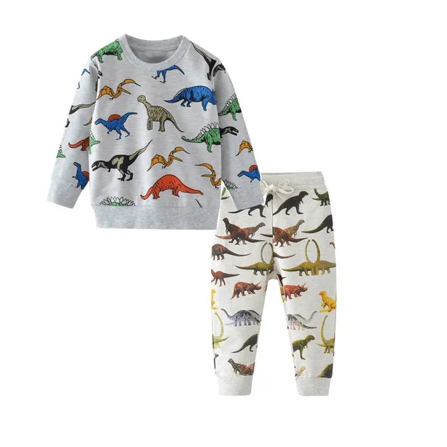 Boy set with print dinosaurs