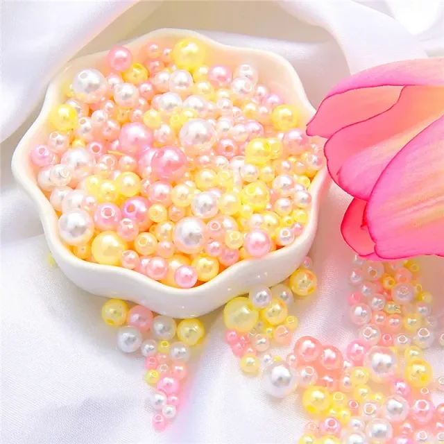 150pcs/Packaging Mix Sizes 3/4/5/6/8mm Beads With Hole Colorful Pearls Round acrylic Imitation Pearl DIY For Jewelry &amp; Handmade Work