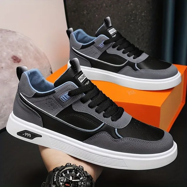 Men's breathable sneakers with good grip and lace for skateboarding