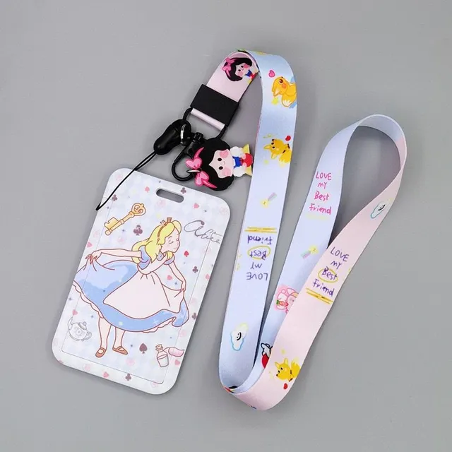 Plastový obal s klíčenkou na studentskou kartu - motiv princezna