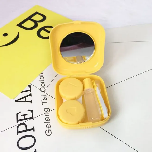 Lovely cheerful mini pocket case for contact lenses