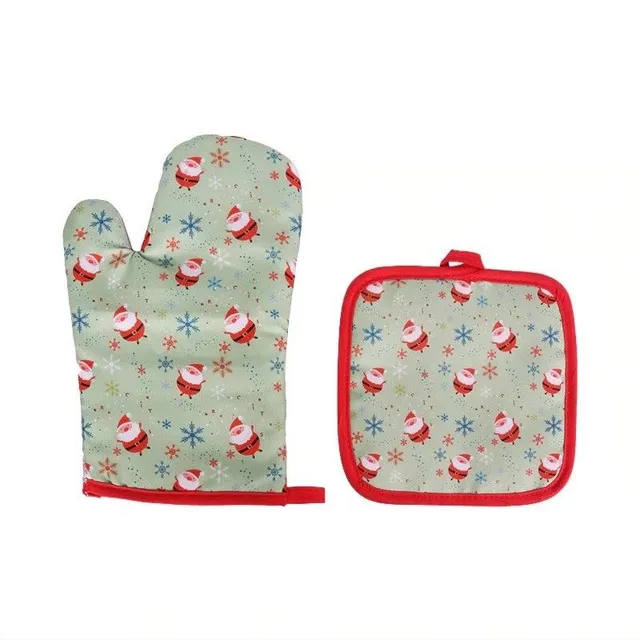 Christmas kitchen mitt with Carlisle mat 2