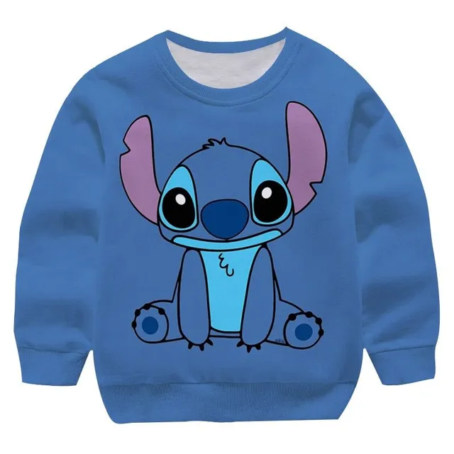 Gyermek divat kapucnis pulóver kapucni nélkül Stitch motívummal