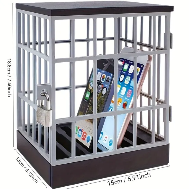 Mobile Phone Jail: Table phone holder with lock for smartphones, classroom, home office, party