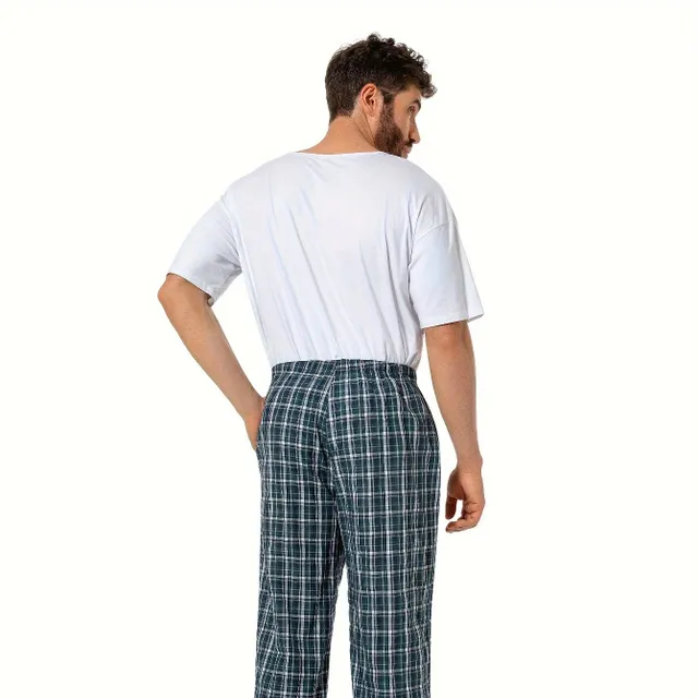 Male Pajama Pants in Simple Style with Cube Pattern