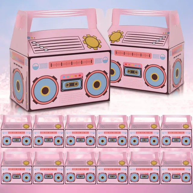 24ks Nádherné Retro Rádio na stůl ve tvaru Boomboxu - Rocková Dekorace