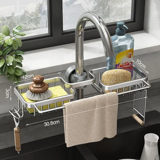 Drip stand for a kitchen battery for sponges or dishwashing agents