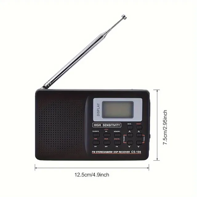 Portable digital am fm stereo radio fm/am/sw/lw/tv audio digital tuning fullband radio receiver with alarm