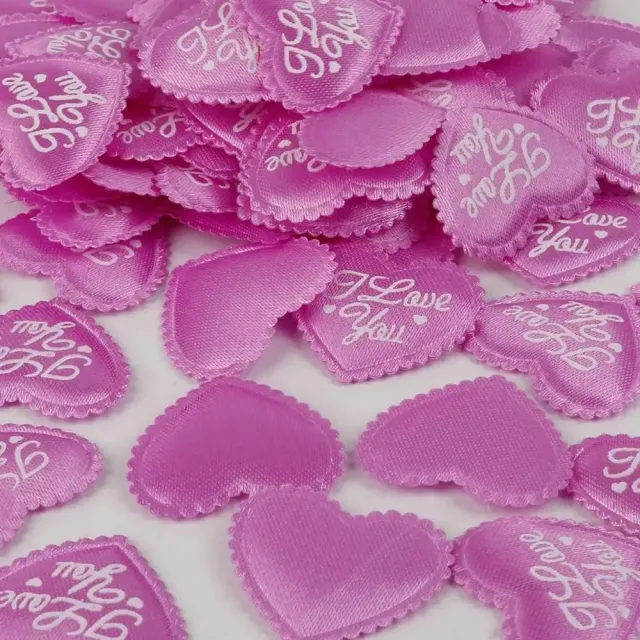 100 ks různobarevných látkových srdíčkových konfet na valentýnskou dekoraci