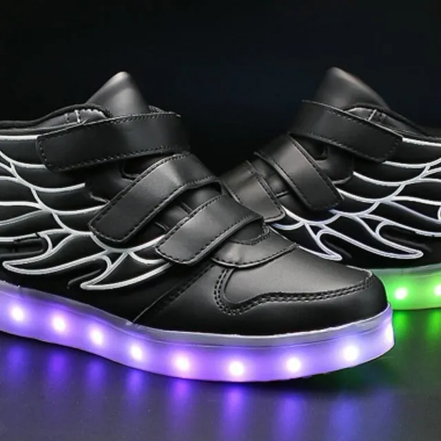 Sneakers luminose per bambini con ali