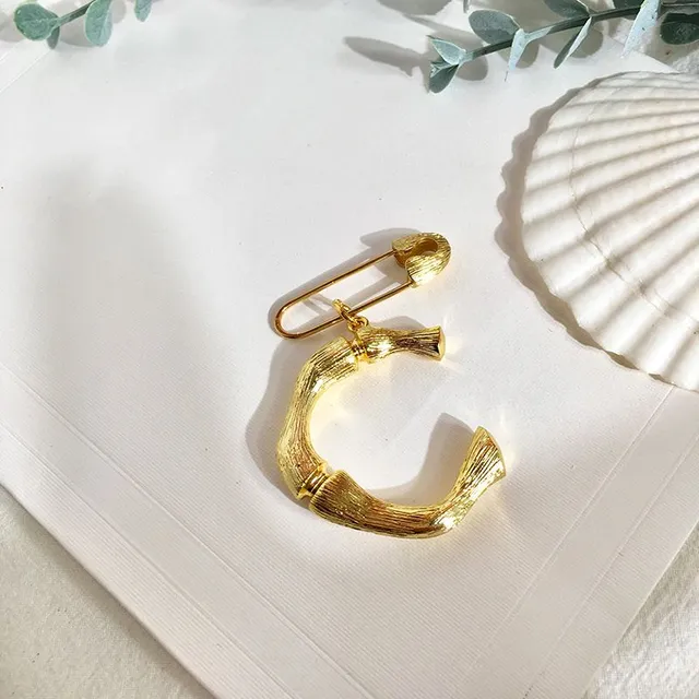 Luxury stylish brooch with initial