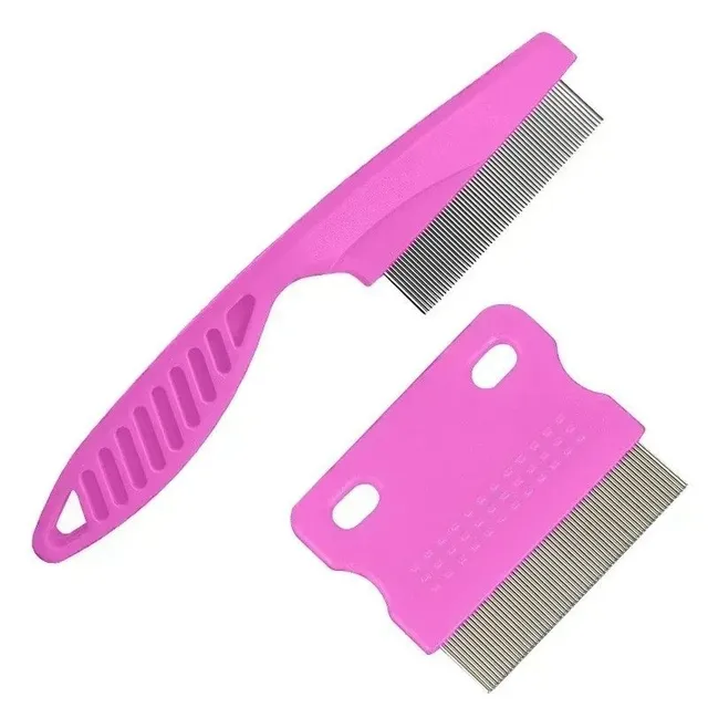 Set of flea combs for pets 2 pcs Coats for lice Coats for dog care and cats Coats for combing hair around the face