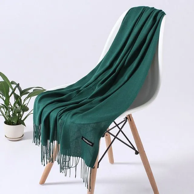 Luxurious long scarves KIXI 110g-deep-green