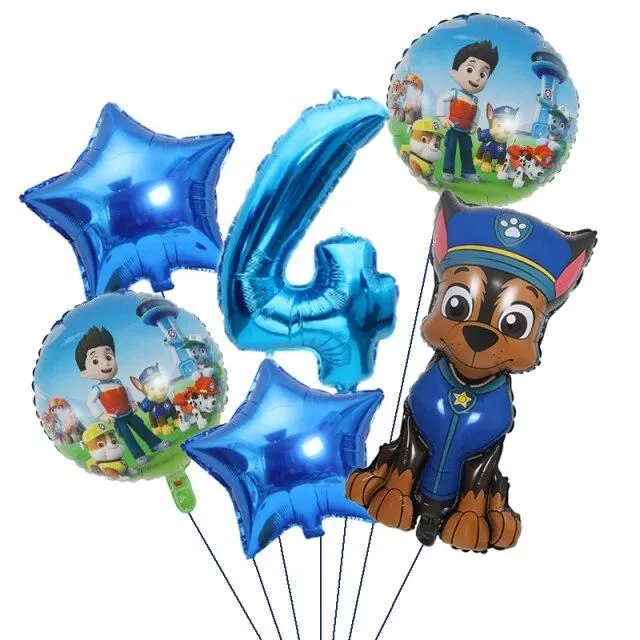 Narodeninové balóny s číslom Tlapková Patrola