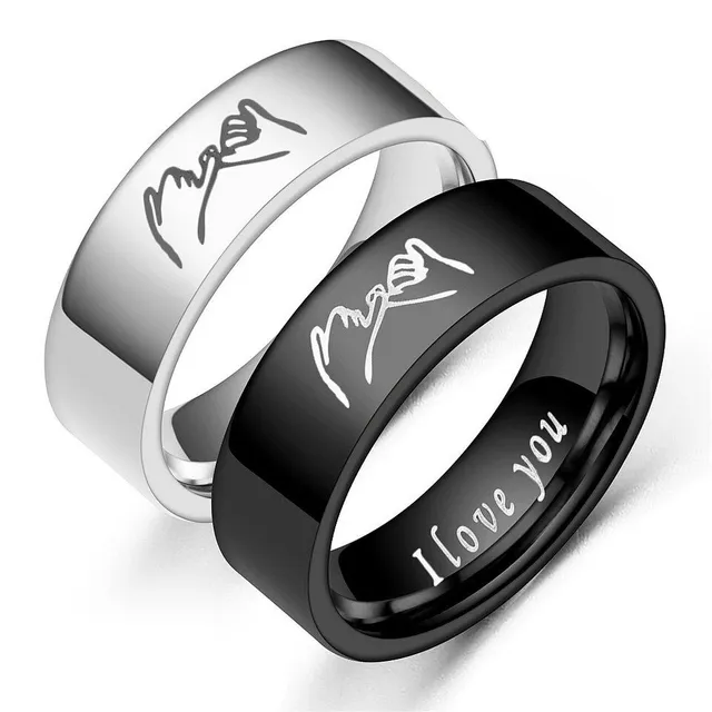 Modern stainless steel rings for couples