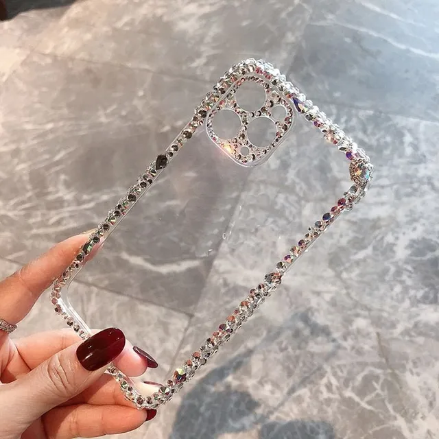 Housse de luxe décorée de strass pour Iphone