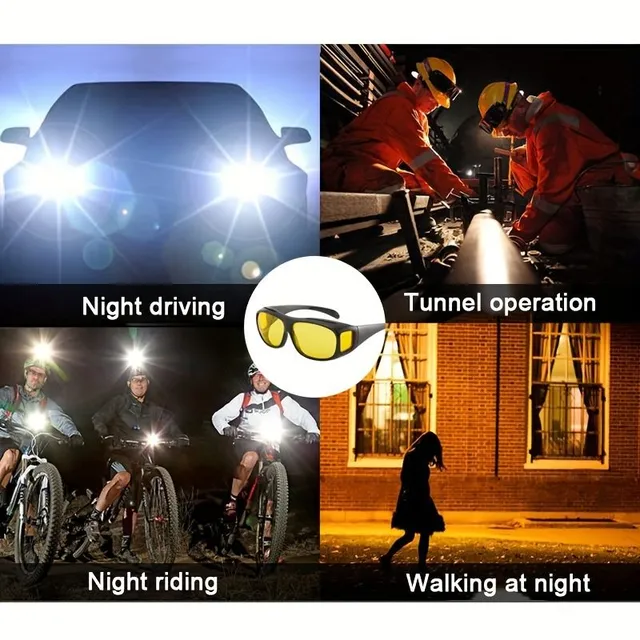Noční Brýle s Větruodolnou Ochranou - Pro Řízení, Cyklistiku, Antireflexní, Módní Sluneční Brýle