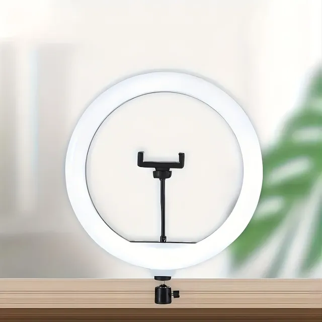 Kruhové LED světlo na selfie s nastavitelným stojanem, 30,48 cm, včetně držáku telefonu