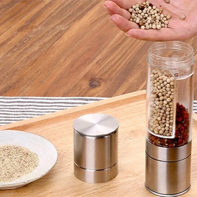 Stainless steel pepper and salt grinder