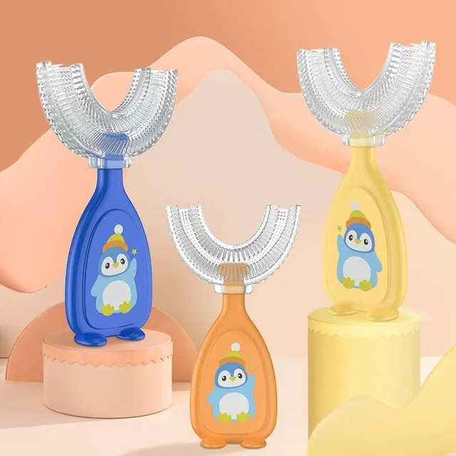 U-shaped silicone toothbrush for children's teeth and gums