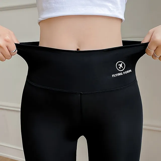 Shorts with high waist and forming effect, with air printing, for sport and yoga