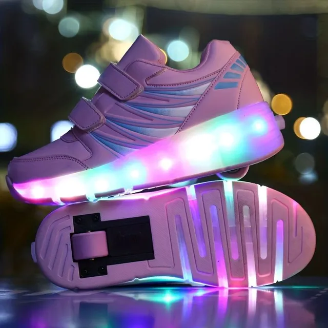 Detské LED kolieskové tenisky 2v1: štýlové korčule v topánkach - zábava na kolieskach