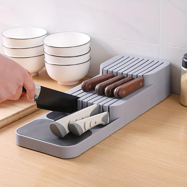 Organizér do zásuvky s 9 sloty na nože - pro bezpečné a přehledné uložení v kuchyni