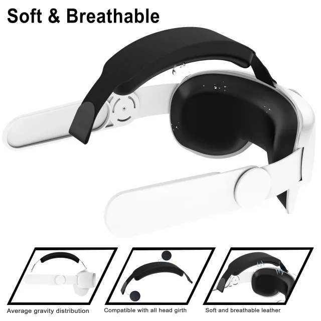 Elitný popruh Kompatibilný pre Oculus Quest 2, VR Game Headstrap Nastaviteľné slúchadlá VR Príslušenstvo na výmenu pohodlnej podpory PU povrch, svetlo