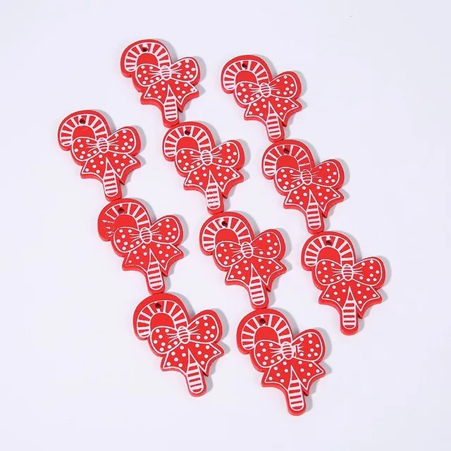 Wooden Christmas decorations - 10 pcs