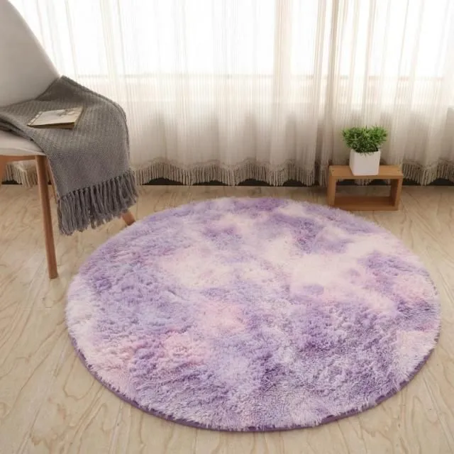 Okrúhly huňatý koberec - viac variantov