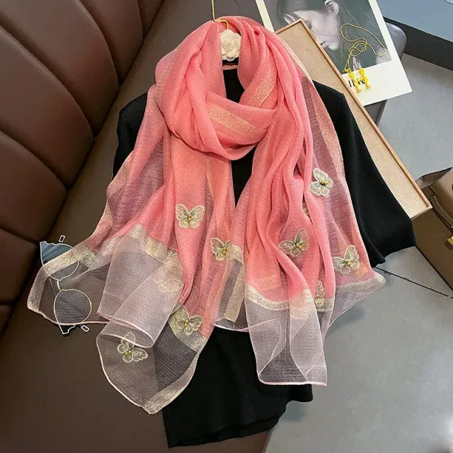 Luxury single color soft wooled silk scarf for women