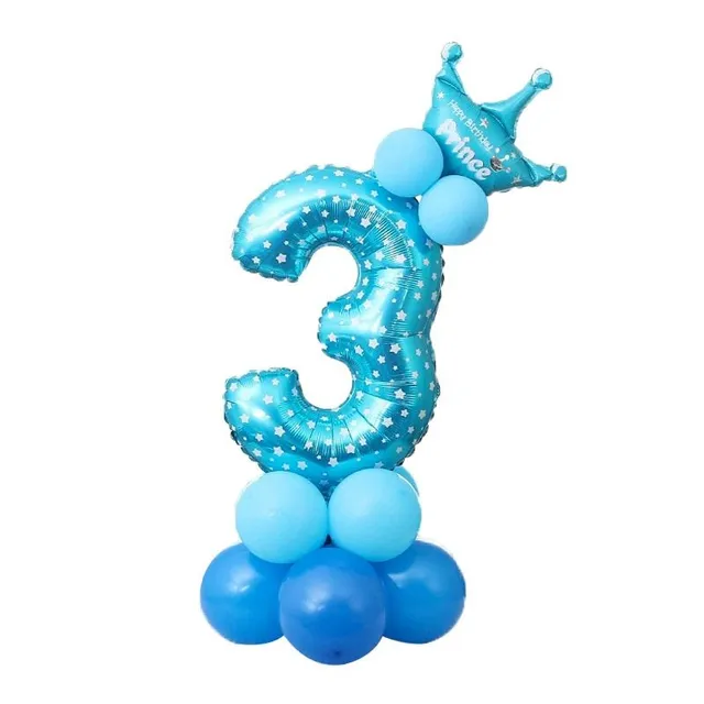 Balloons with crown - Birthday numbers