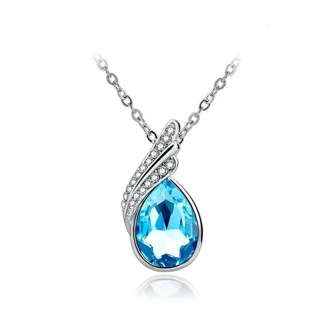 Luxurious women's necklace + earrings - Blue