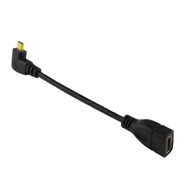 Curved Micro HDMI to HDMI M/F Extension Cable