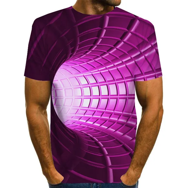 Men's short sleeve T-shirt with original 3D printing OT02244 S