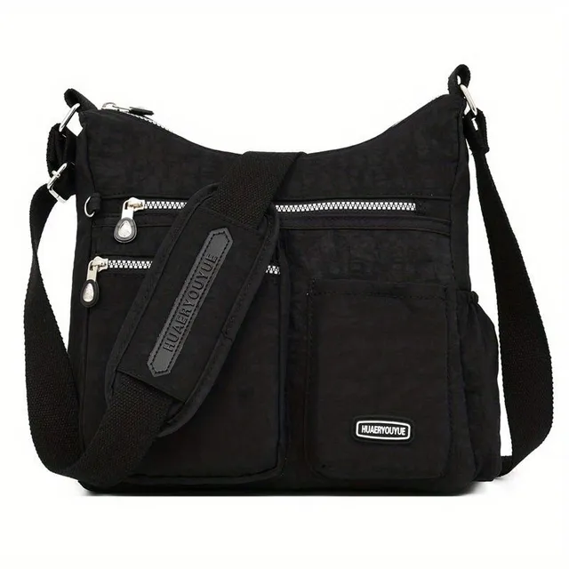 Women's bag Messenger made of durable nylon with multizip cross strap on the shoulder, ideal for work