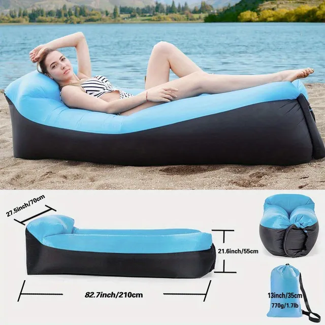 Relaxați-vă în confort: Saltea gonflabilă, canapea gonflabilă - portabilă, rezistentă la apă și impermeabilă - perfectă pentru grădină, plajă, camping și altele