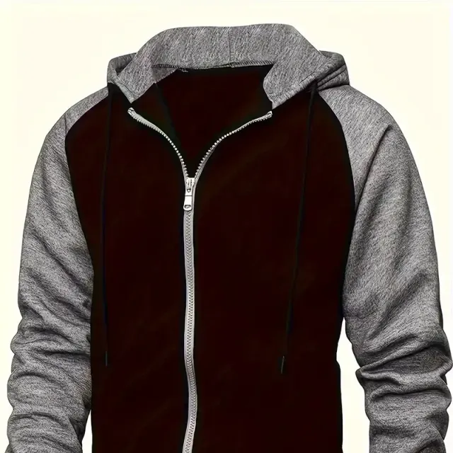 Men's sports sweatshirt with long sleeve and hoodie